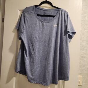 Nike Women's Heather Light Blue Dri-FIT Short Sleeve Tee 1xL Euc